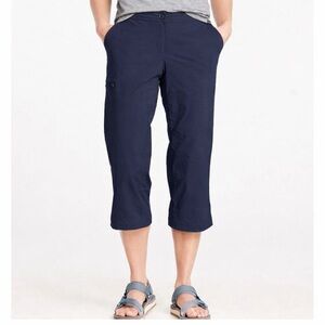 L.L.Bean Navy Blue Hiking Crop Pants Cropped Capri Mid Rise Straight size 10 P